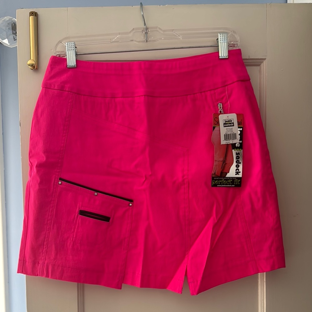 Bright Pink Skirt with Zipper Detail